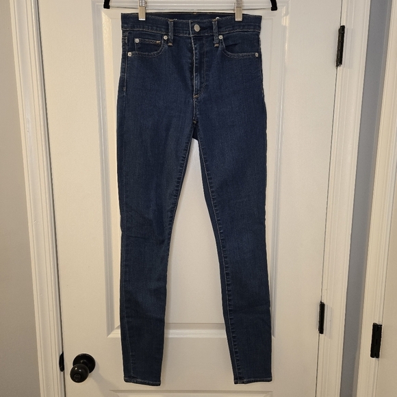 GAP Mid Rise Size 26R Straight Leg Jeans Dark Wash With Flex Waist - Picture 2 of 16